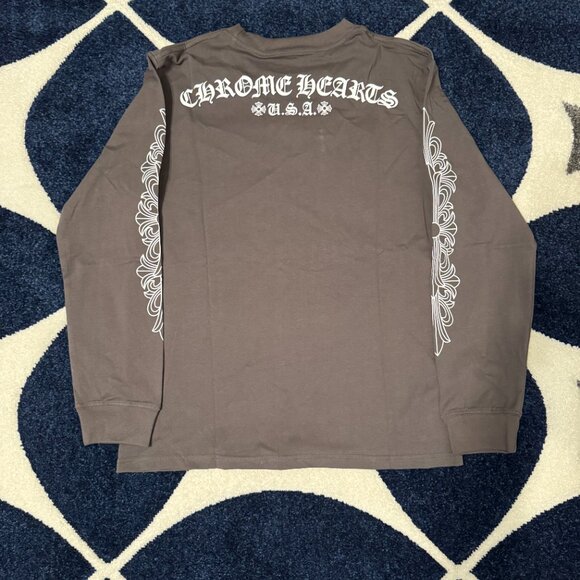 Chrome Hearts Horseshoe Floral Gray Longsleeve Mens Large - Picture 4 of 4